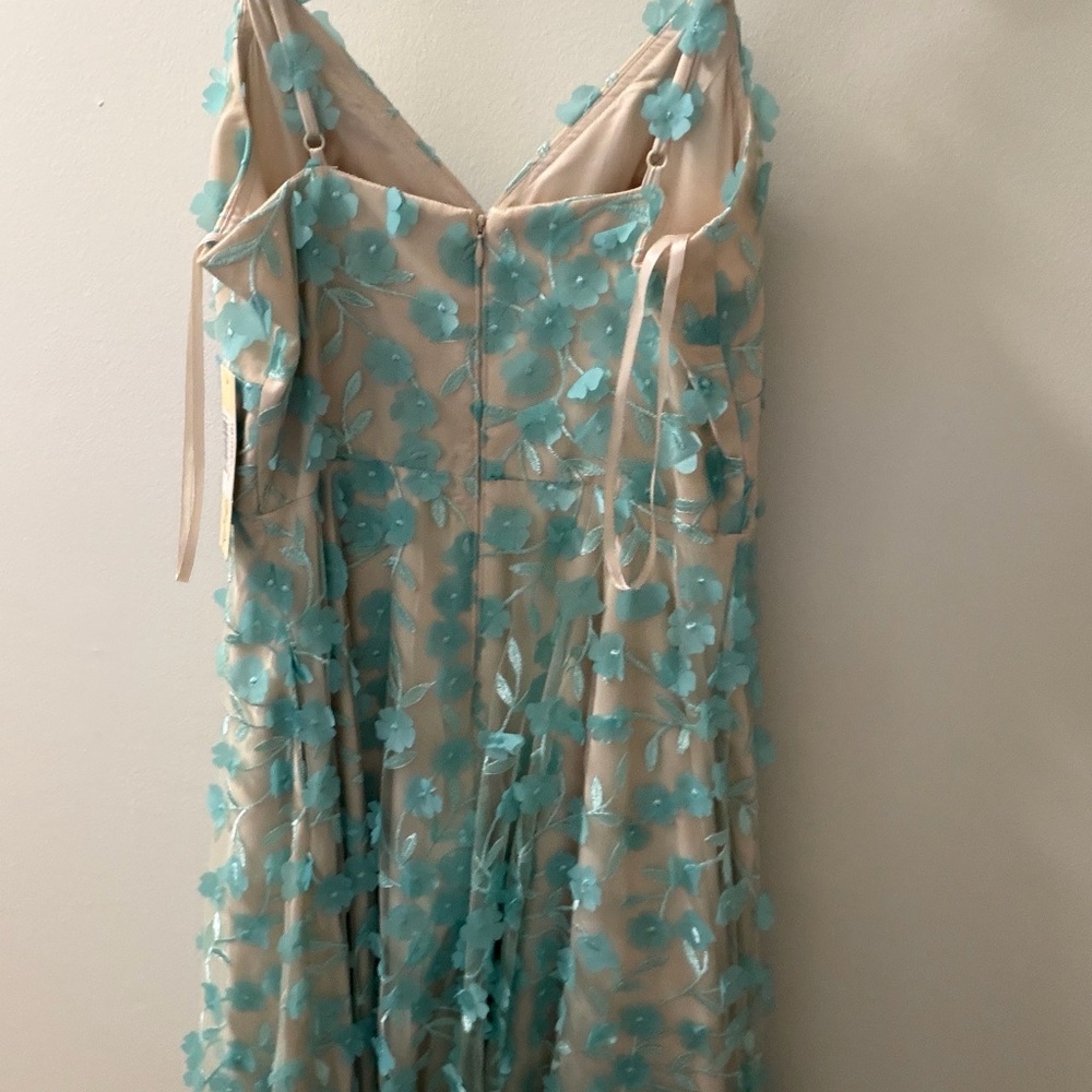 Eliza J Aqua Floral Midi Dress - Picture 5 of 7